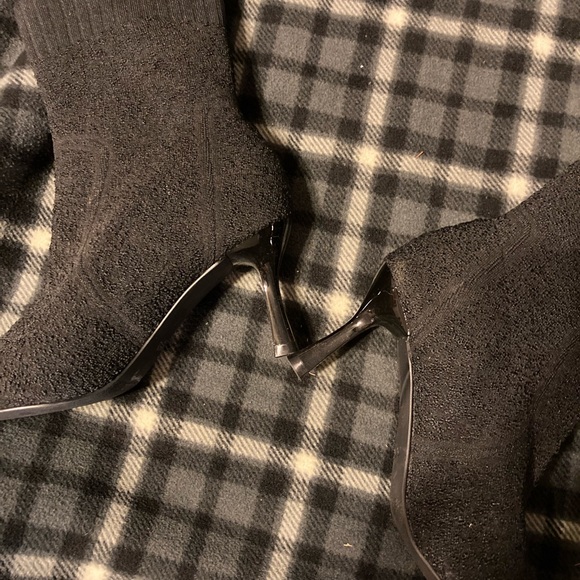 Black Stiletto Sock Boots. - Picture 5 of 5